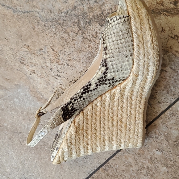 EUC Jimmy Chew snakeskin wedges - Picture 4 of 12